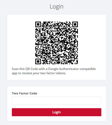 Example Two Factor Login Page